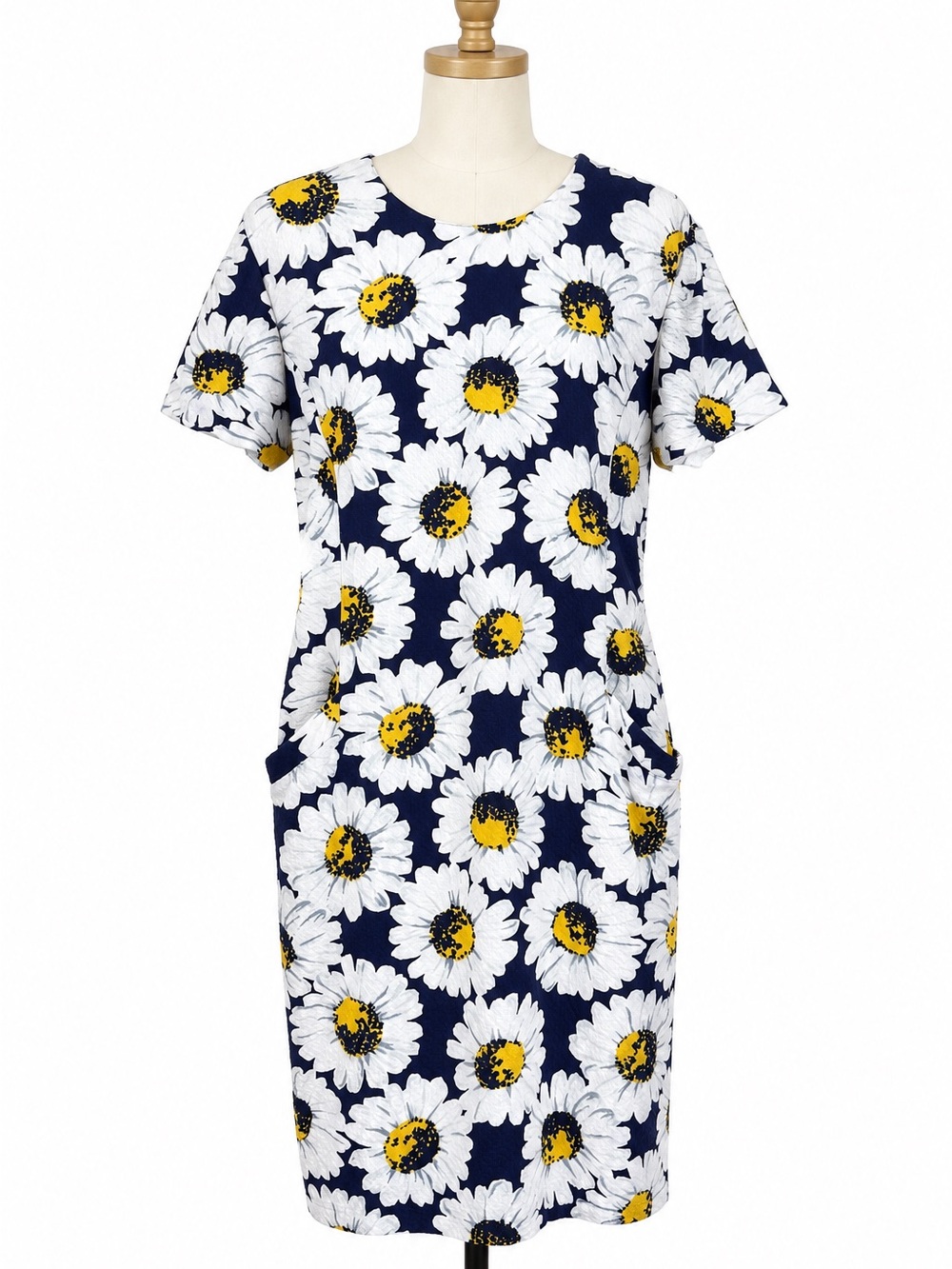 Vintage Adrienne Vittadini Daisy Dress Size 14 100% Cotton Floral 80’s 90’s